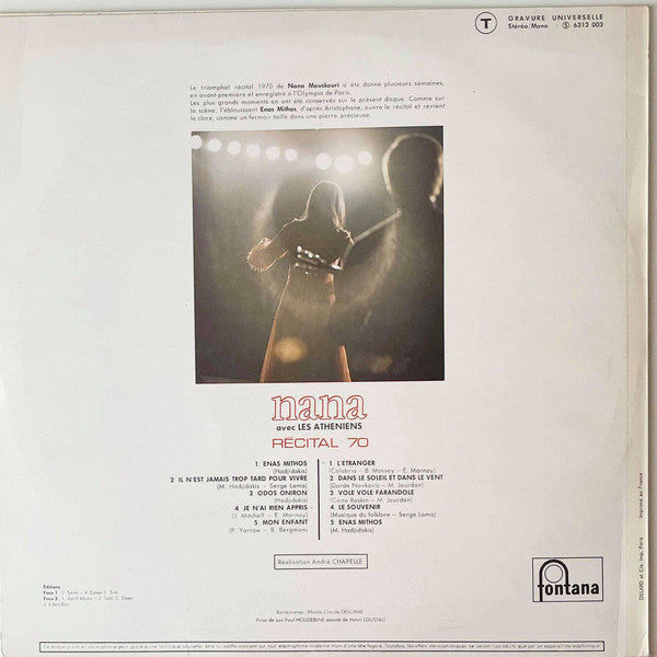Nana Mouskouri : Récital 70 (LP, Album)