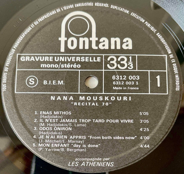 Nana Mouskouri : Récital 70 (LP, Album)