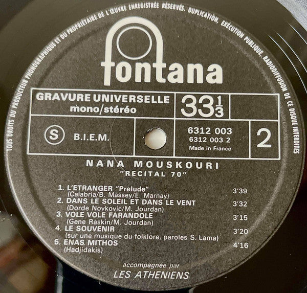 Nana Mouskouri : Récital 70 (LP, Album)