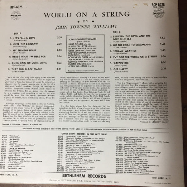John Towner Williams : World On A String (LP, Album, RE)