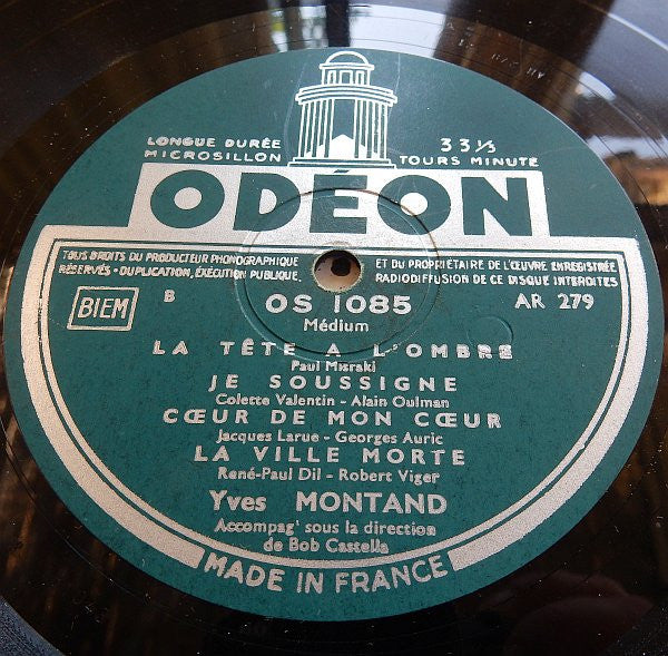 Yves Montand : Y.Montand (10", Album, Mono)