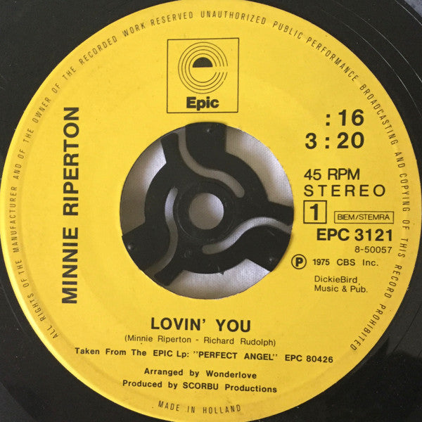 Minnie Riperton : Lovin' You (7", Single, Com)