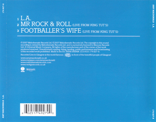 Amy MacDonald : L.A. (CD, Single)