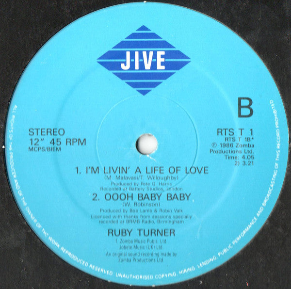 Ruby Turner : I'd Rather Go Blind (12")