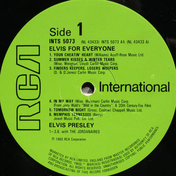 Elvis Presley : Elvis For Everyone! (LP, Album, RE)