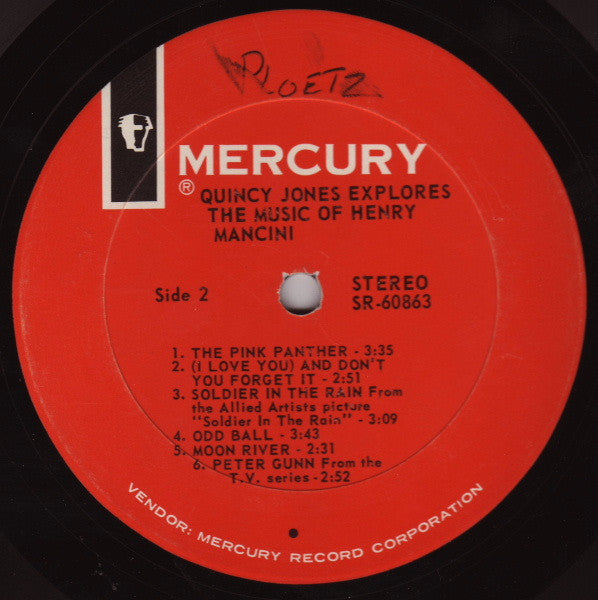 Quincy Jones : Quincy Jones Explores The Music Of Henry Mancini (LP, Album)