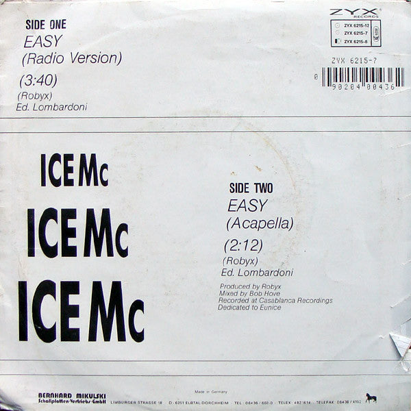 ICE MC : Easy (7", Single)