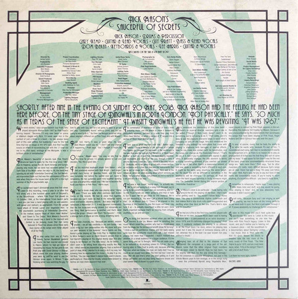 Nick Mason's Saucerful Of Secrets : Live At The Roundhouse (2xLP, Album, Die)