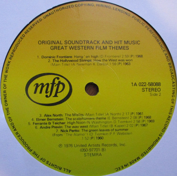 Various : Great Western Film Themes (LP, Comp, RE, RP)