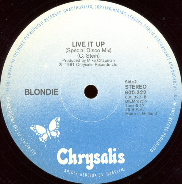 Blondie : Rapture (12", Single)