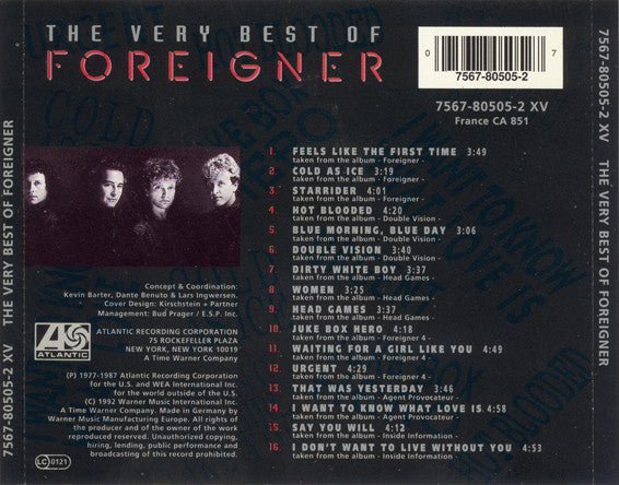 Foreigner : The Very Best Of Foreigner (CD, Comp)