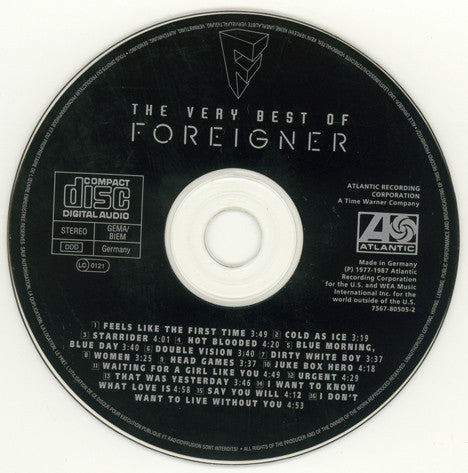 Foreigner : The Very Best Of Foreigner (CD, Comp)