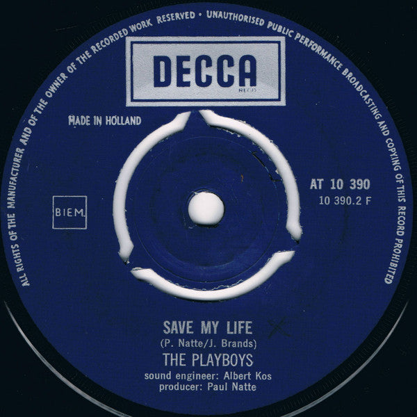 The Playboys (3) : Snoopy / Save My Life (7", Single)