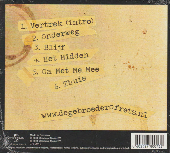 De Gebroeders Fretz : Onderweg (CD, EP)