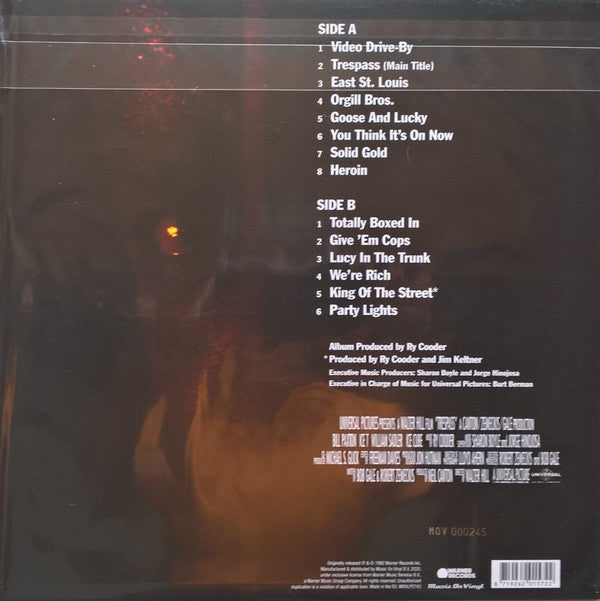 Ry Cooder : Trespass (Original Motion Picture Score)  (LP, Album, Ltd, Num, on )