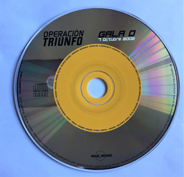 Various : Operación Triunfo Gala 0 (7 Octubre 2002) (CD, Enh)