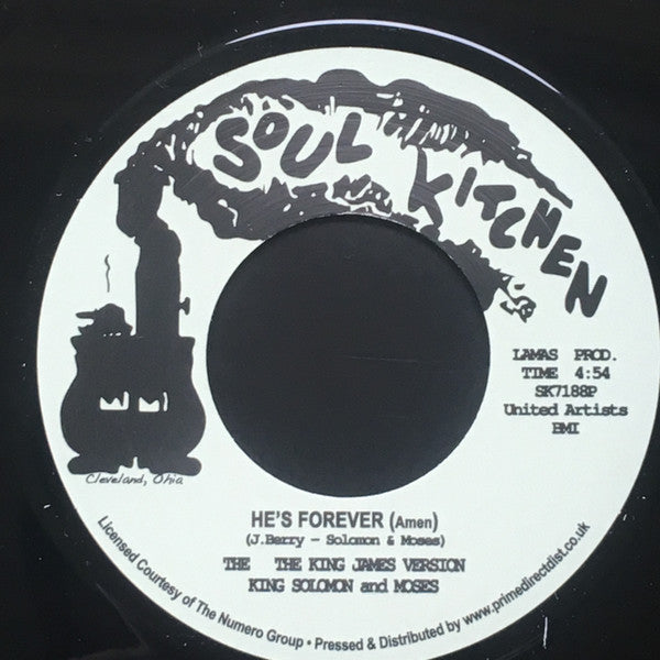 "The King James Version" Moses And King Solomon* : He's Forever (Amen) / He's Coming (7", Single, RE)