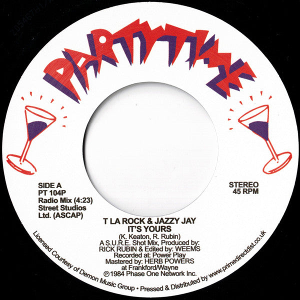T La Rock & Jazzy Jay : It's Yours (7", Ltd, RE)
