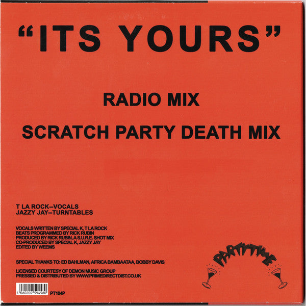 T La Rock & Jazzy Jay : It's Yours (7", Ltd, RE)