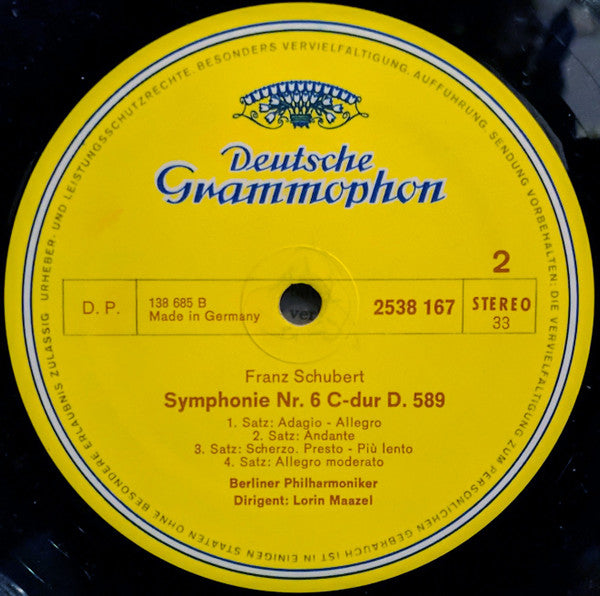 Franz Schubert – Berliner Philharmoniker, Lorin Maazel : Symphonie Nr.4 "Die Tragische" / Symphonie Nr.6 (LP, Comp)
