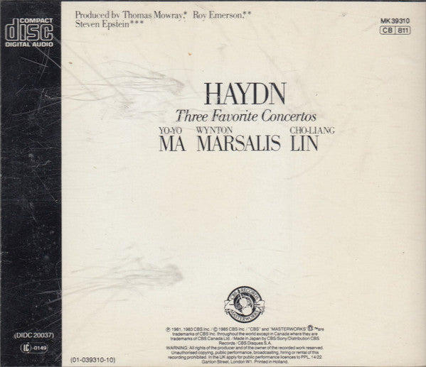 Joseph Haydn, Yo-Yo Ma, Wynton Marsalis, Cho-Liang Lin : Three Favorite Concertos (CD, Comp)