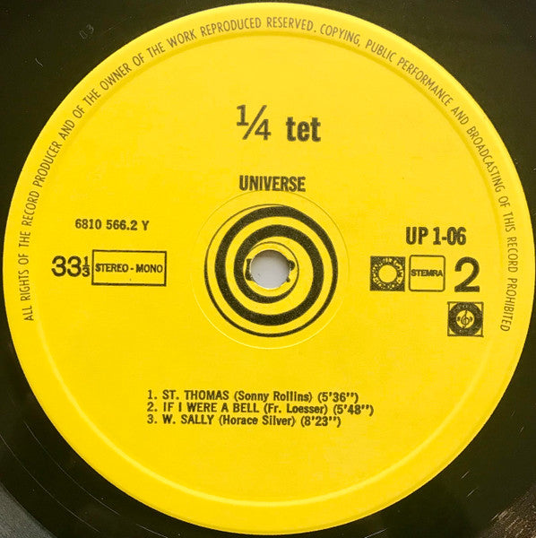 Harry Verbeke 4 Tet : Harry Verbeke 4 Tet (LP, Album)