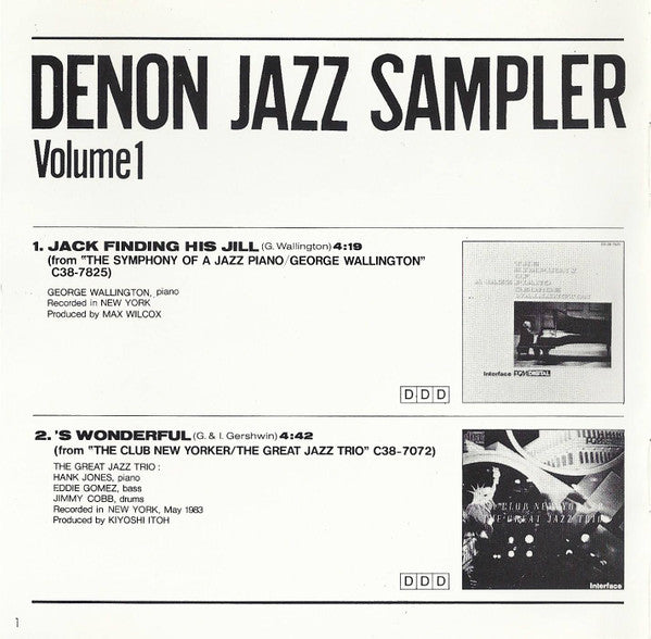 Various : Denon Jazz Sampler Volume 1 (CD, Comp, Smplr)