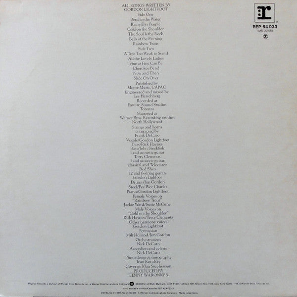 Gordon Lightfoot : Cold On The Shoulder (LP, Album)