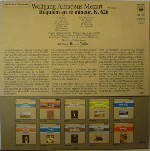 Wolfgang Amadeus Mozart, Bruno Walter, New York Philharmonic : Requiem (LP, Album, Mono)