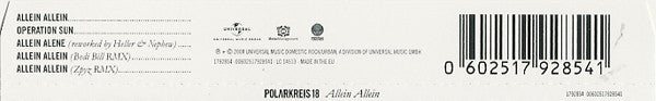 Polarkreis 18 : Allein Allein (CD, Single)