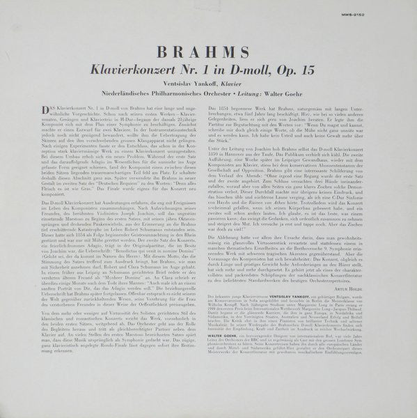 Johannes Brahms / Ventsislav Yankoff / Nederlands Philharmonisch Orkest Leitung: Walter Goehr : Klavierkonzert Nr. 1 In D-moll (LP, Mono)