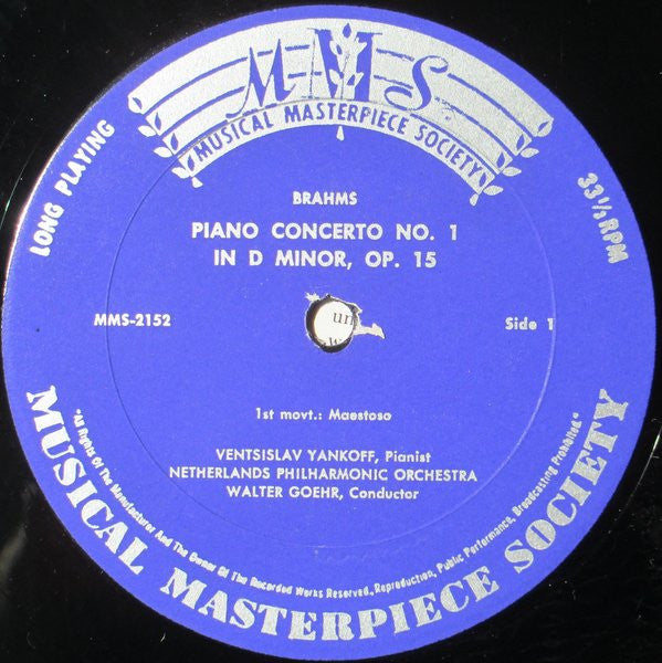 Johannes Brahms / Ventsislav Yankoff / Nederlands Philharmonisch Orkest Leitung: Walter Goehr : Klavierkonzert Nr. 1 In D-moll (LP, Mono)