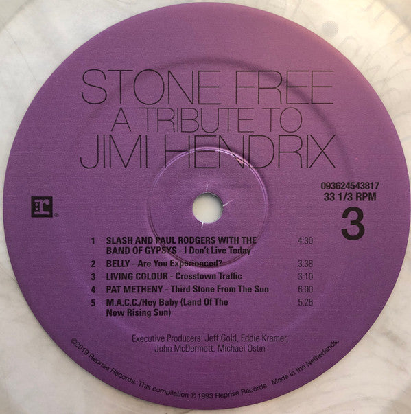 Various : Stone Free (A Tribute To Jimi Hendrix) (LP, Cle + LP, S/Sided, Etch, Cle + Comp, Ltd, RE)