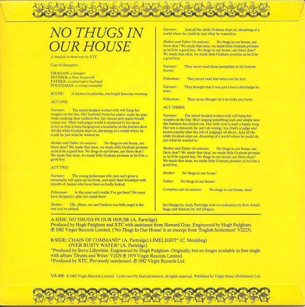 XTC : No Thugs In Our House (7", Single)