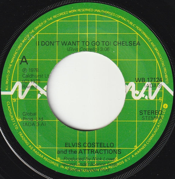 Elvis Costello And The Attractions* : (I Don't Want To Go To) Chelsea (7", Single, com)