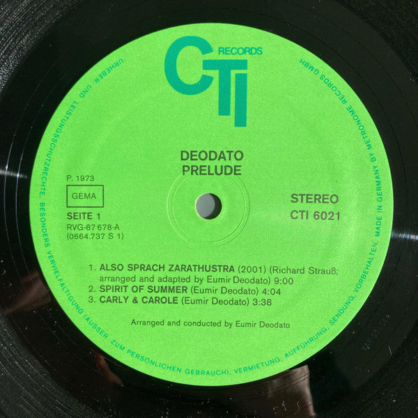 Deodato* : Prelude (LP, Album, RE, Gat)