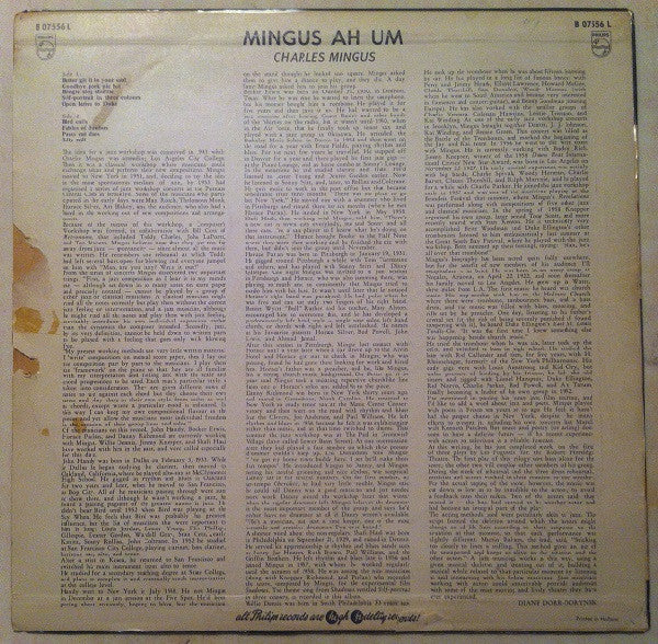 Charles Mingus : Mingus Ah Um (LP, Album, Mono)