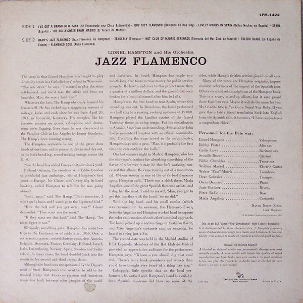 Lionel Hampton And His Orchestra : Jazz Flamenco (LP, Mono)