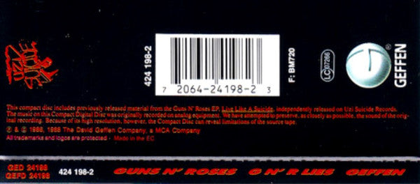 Guns N' Roses : G N' R Lies (CD, Album, M/Print, RE)