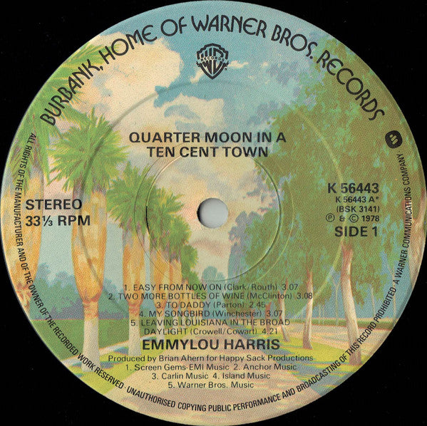 Emmylou Harris : Quarter Moon In A Ten Cent Town (LP, Album)