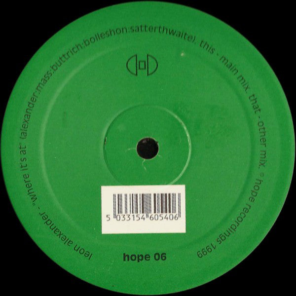 Leon Alexander : Where It's At (12")