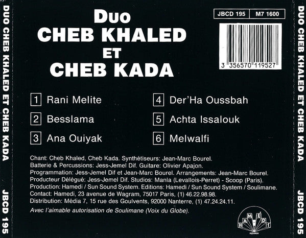 Khaled Et Cheb Kada : Duo (CD, Album)
