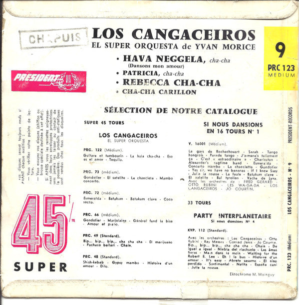 Los Cangaceiros : 9 - Hava Neggela / Rebecca Cha-Cha (7", EP)