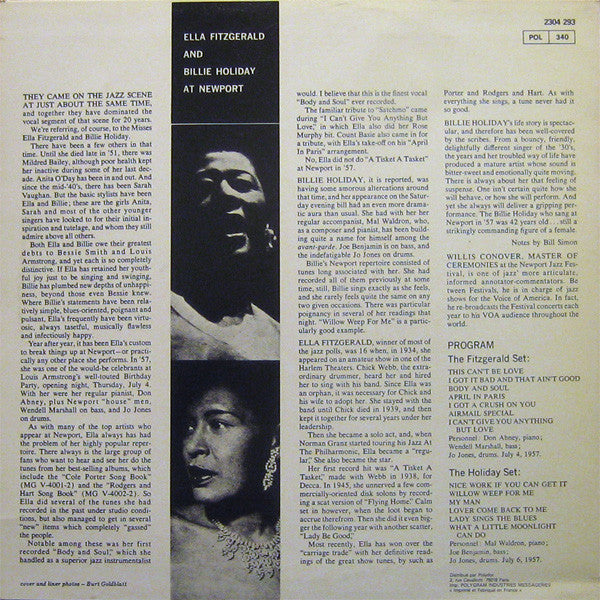 Ella Fitzgerald And Billie Holiday : At Newport (LP, Album, Mono, RE)