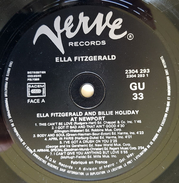 Ella Fitzgerald And Billie Holiday : At Newport (LP, Album, Mono, RE)
