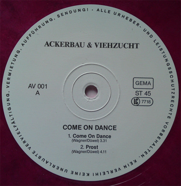 Ackerbau & Viehzucht : Come On Dance (12", MiniAlbum, Pin)
