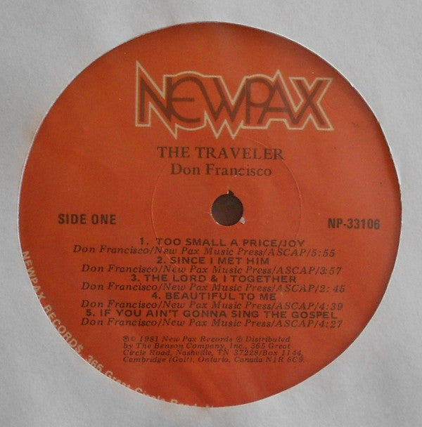 Don Francisco (2) : The Traveler (LP, Album)
