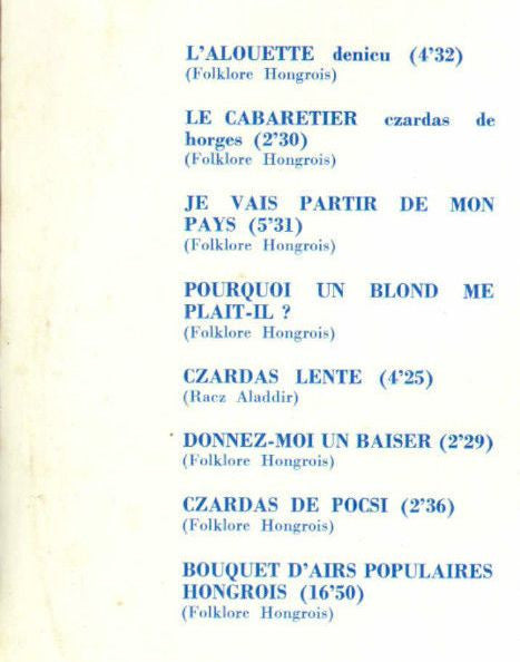 Orchestre Tzigane Des Frères Balogh : Orchestre Tzigane Des Frères Balogh (LP, Mono)