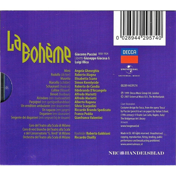 Giacomo Puccini - Angela Gheorghiu, Roberto Alagna, Simon Keenlyside, Orchestra Del Teatro Alla Scala E Coro Del Teatro Alla Scala, Riccardo Chailly : La Bohème (2xCD, Album, RE + Box, Sli)