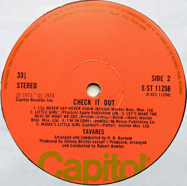Tavares : Check It Out (LP, Album)